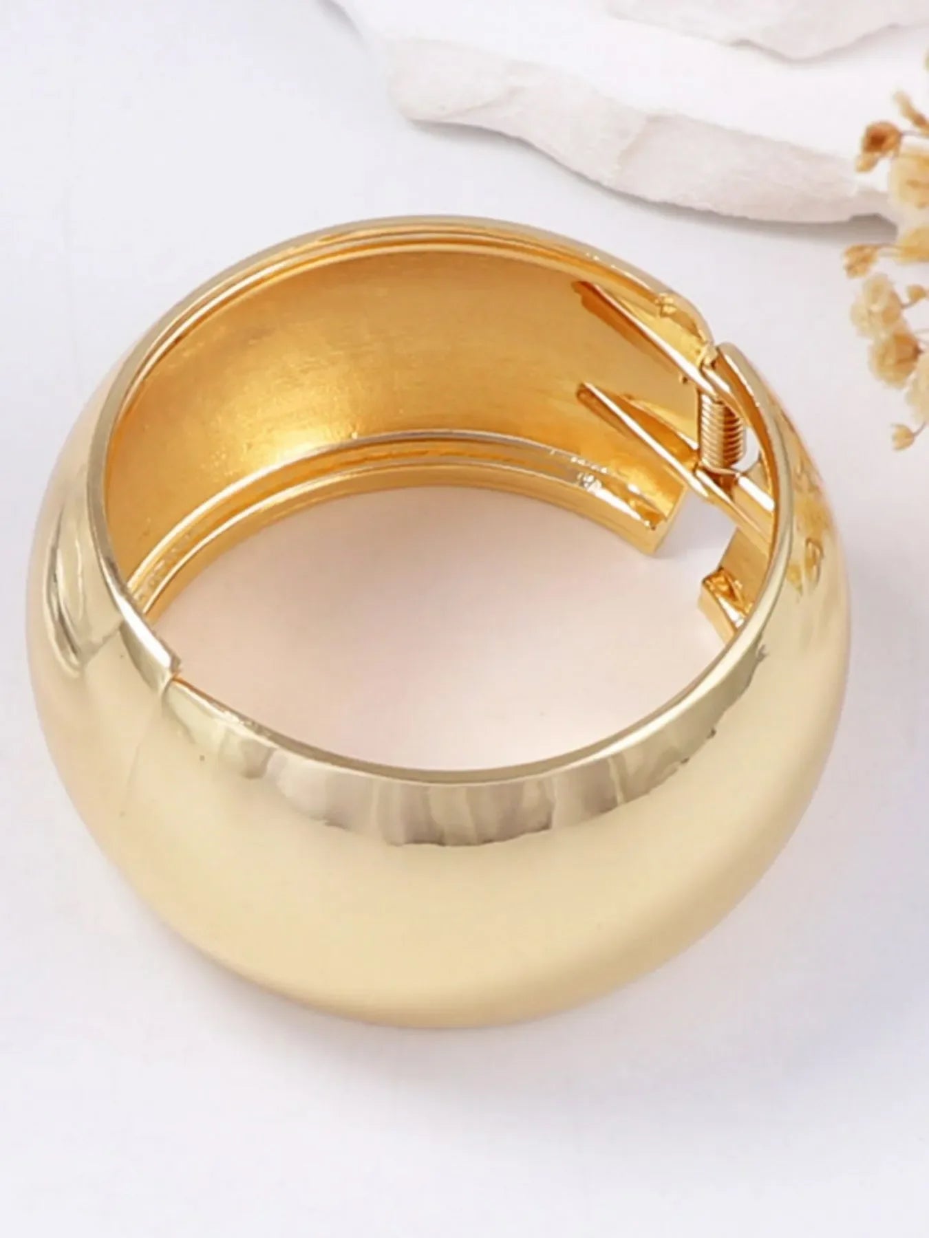 18K Gold-Plated Wide Band Adjustable Cuff Bracelet - Southern Shores Clothing