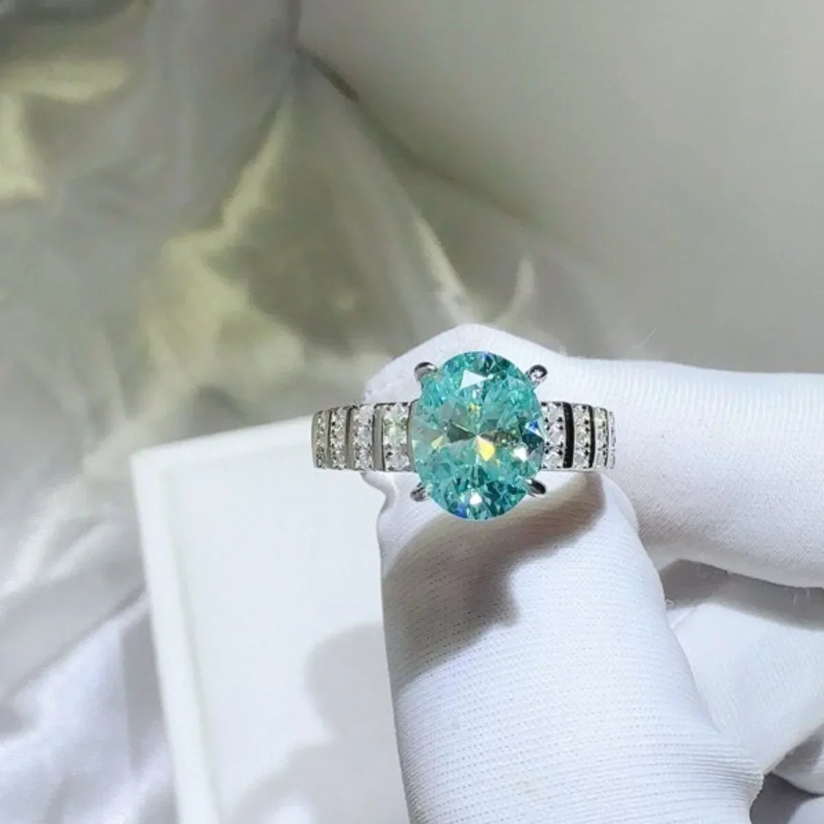 2 Carat Moissanite Platinum Plated Sterling Silver Ring - Southern Shores Clothing