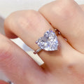 5 Carat Heart Shaped Moissanite Ring In Sterling Silver - Southern Shores Clothing