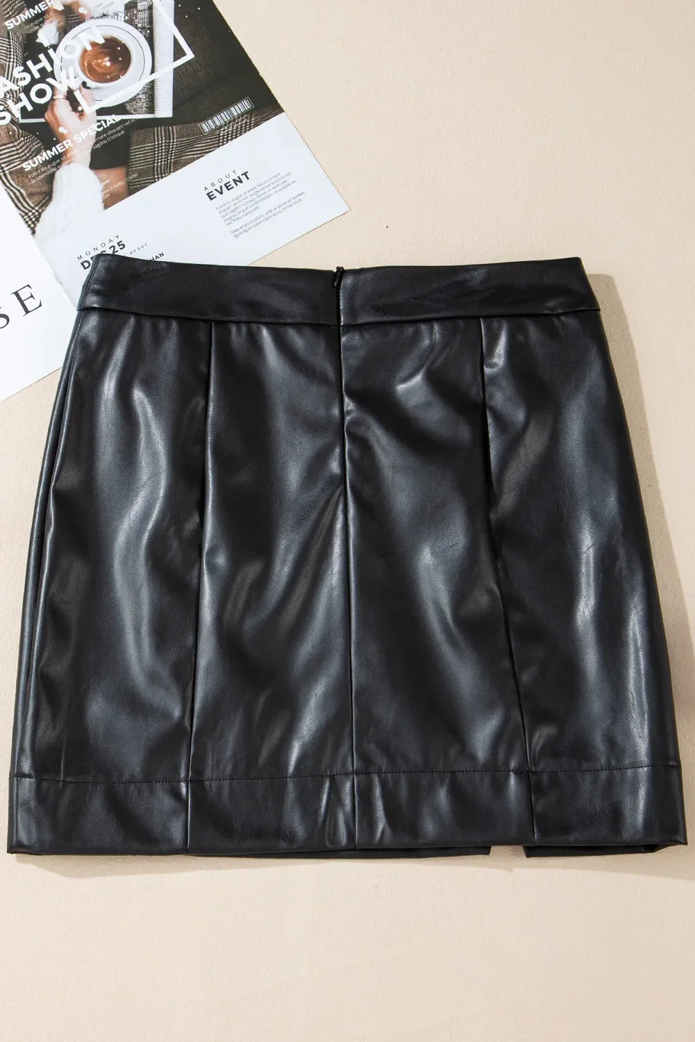 PU Leather Mini Skirt Opaque Fabric Classic - Southern Shores Clothing