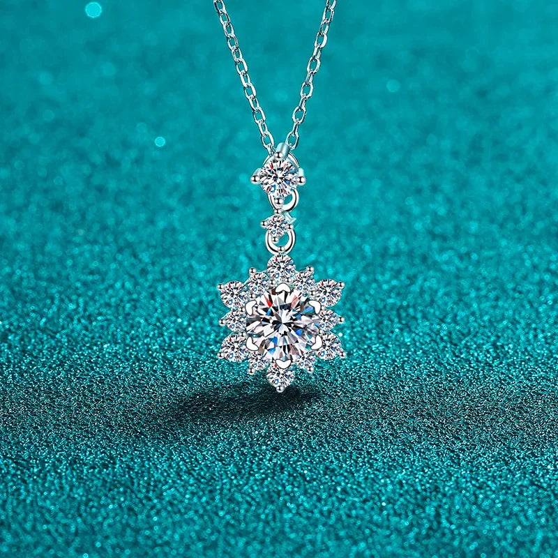 1 Carat Moissanite Zircon Sterling Silver Necklace - Southern Shores Clothing