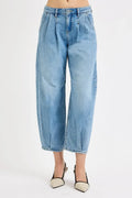 Mid Rise Wide Leg Crop Jeans Denim Plus Size - Southern Shores Clothing