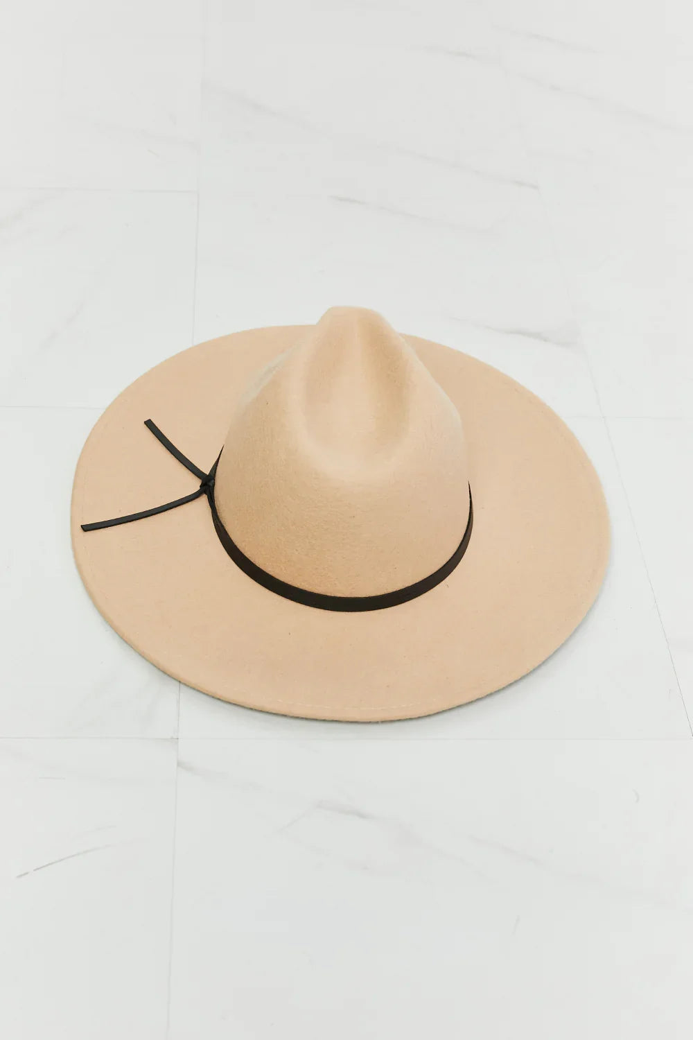 Fedora Hat With Faux Leather Knot Detail Adjustable Strap - Southern Shores Clothing