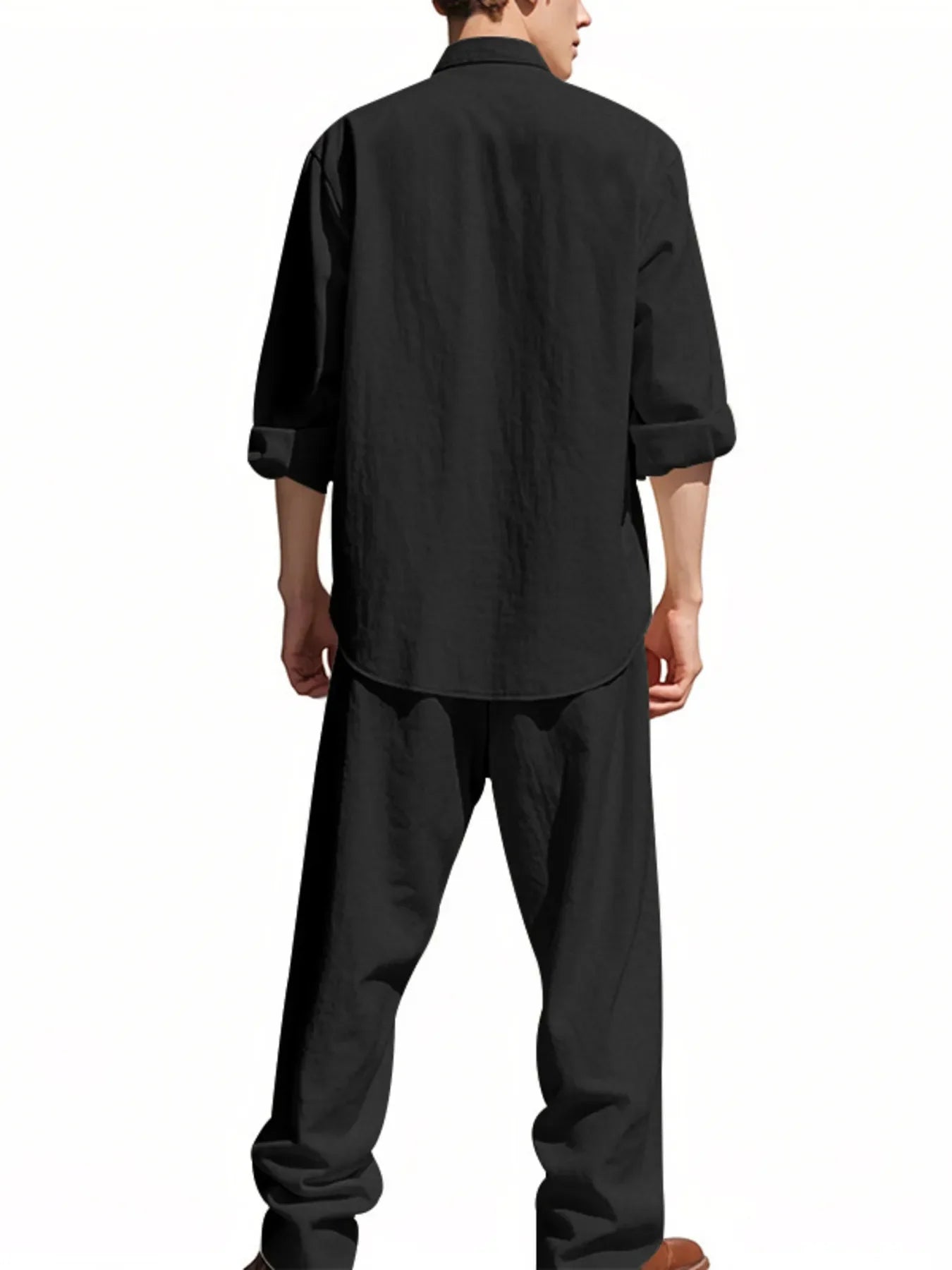 Men's Full Size Button Up Shirt and Pants Set Plus Size - Southern Shores Clothing