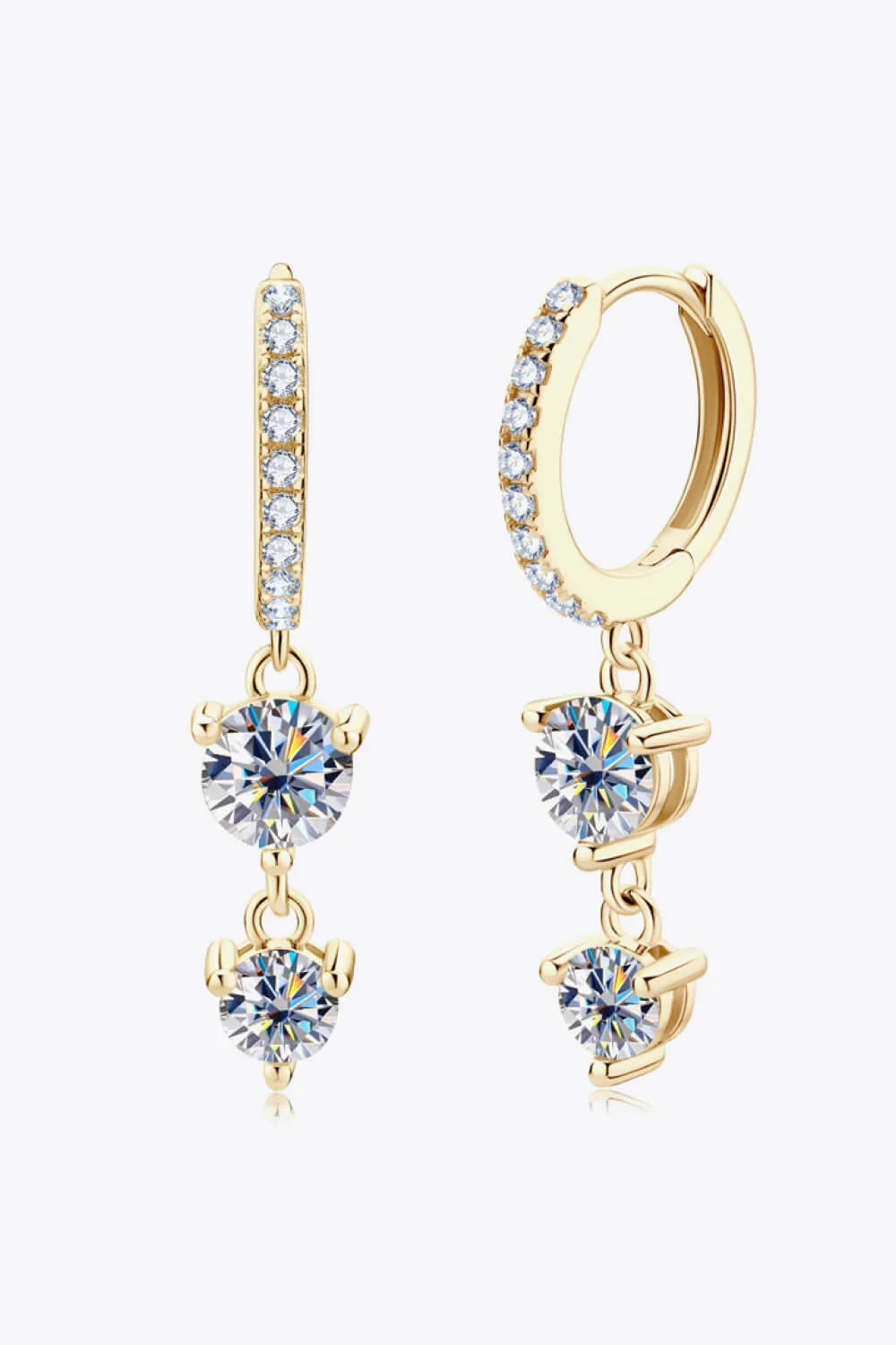 Lightweight Minimalist Moissanite Drop Earrings - Southern Shores Clothing