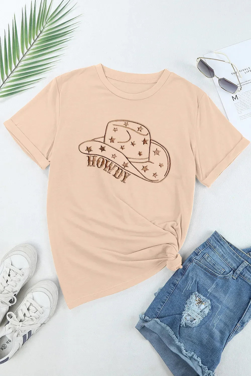 Hat Graphic Round Neck Short Sleeve T Shirt - Southern Shores Clothing