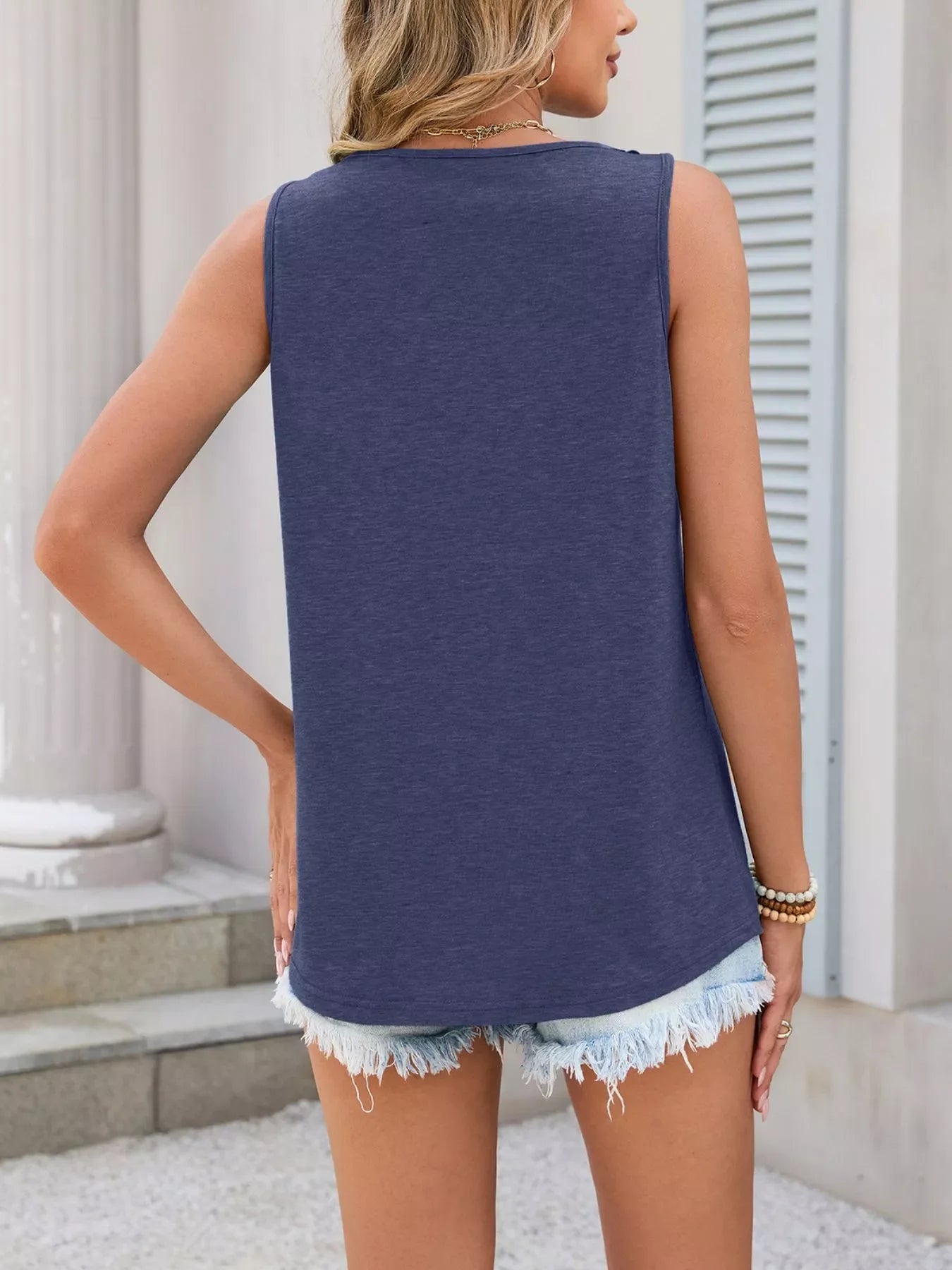Lace Trim Sleeveless Tank Top With Intricate Lace Front - Southern Shores Clothing