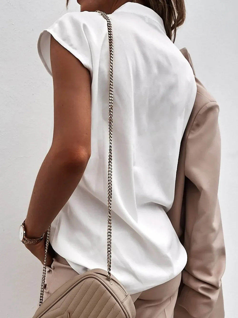Southern Shores Clothing V-Neck Cap Sleeve Polyester Blouse For Casual And Everyday Outfits - Southern Shores Clothing