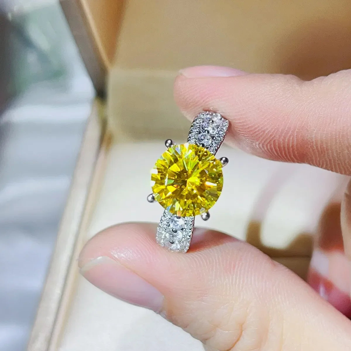 3 Carat Moissanite Sterling Silver Ring - Southern Shores Clothing
