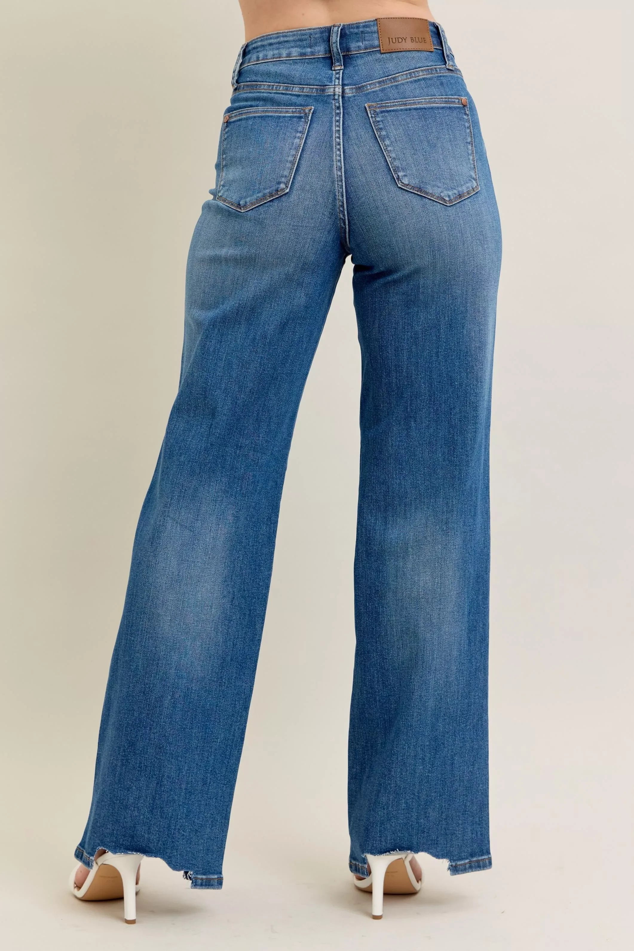 High Waist Tummy Control Wide Leg Jeans Plus Size Denim - Southern Shores Clothing