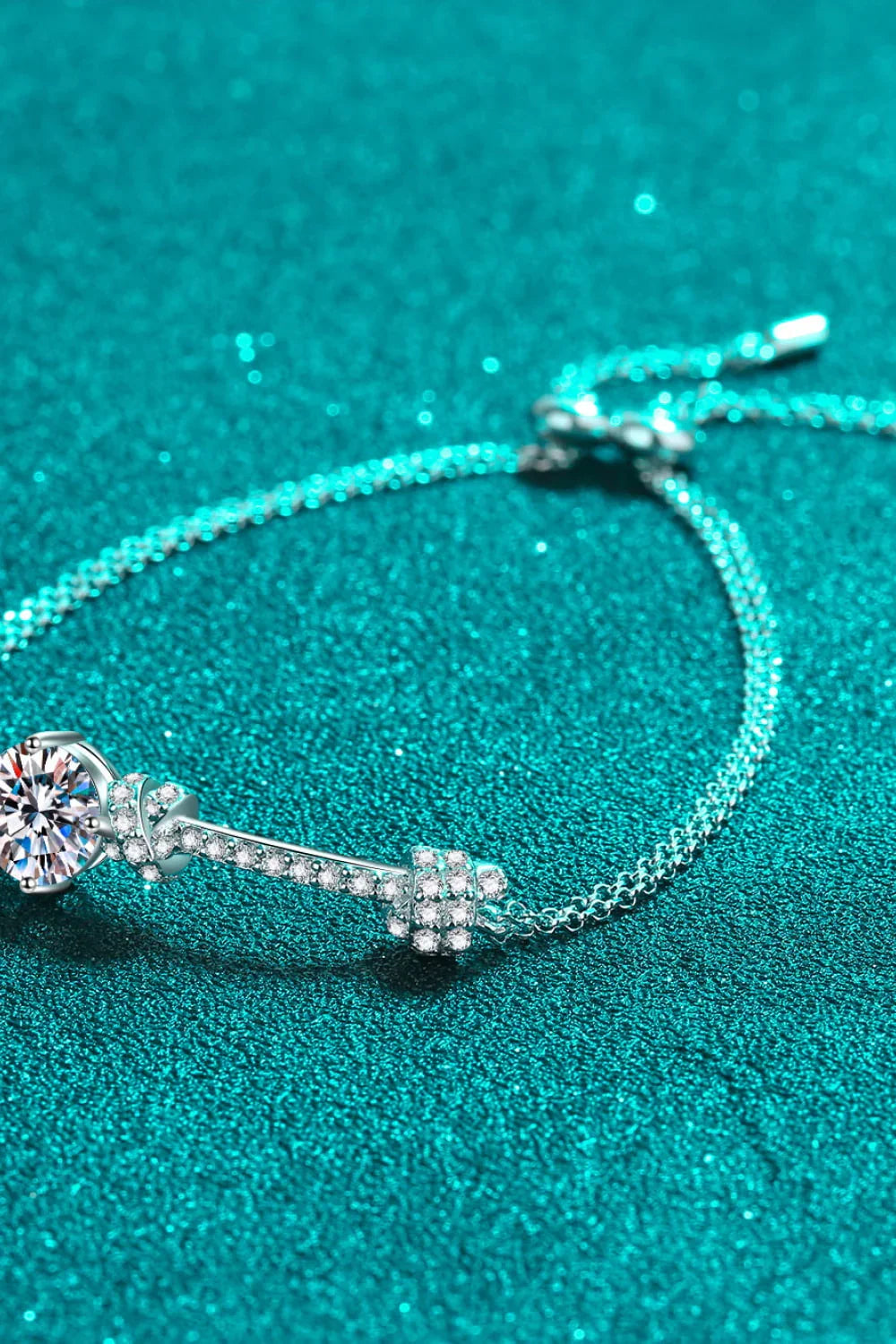 Moissanite Sterling Silver Rhodium-Plated Minimalist Bracelet - Southern Shores Clothing