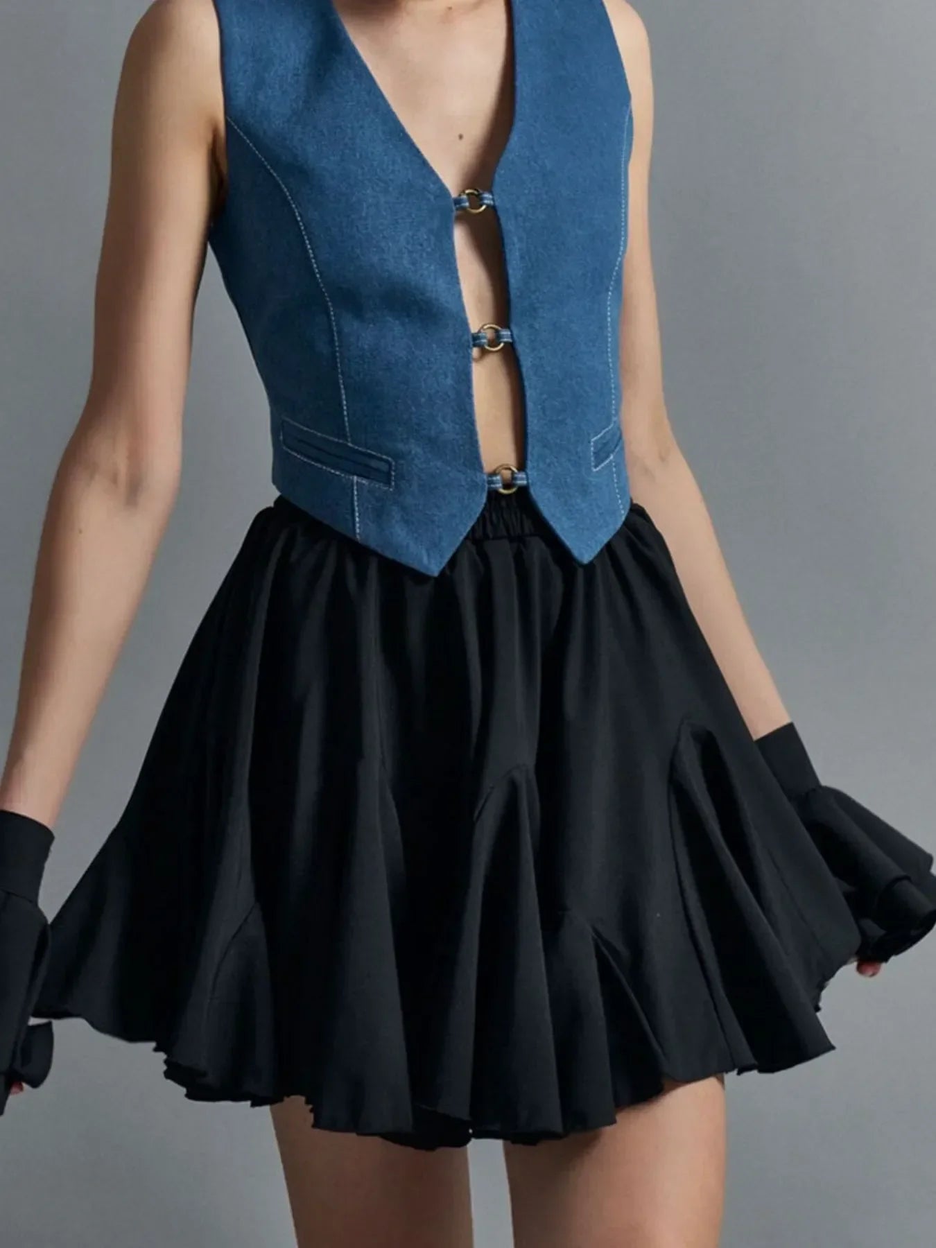Elastic Waist Flowing Skirt With Ruffled Hem - Southern Shores Clothing