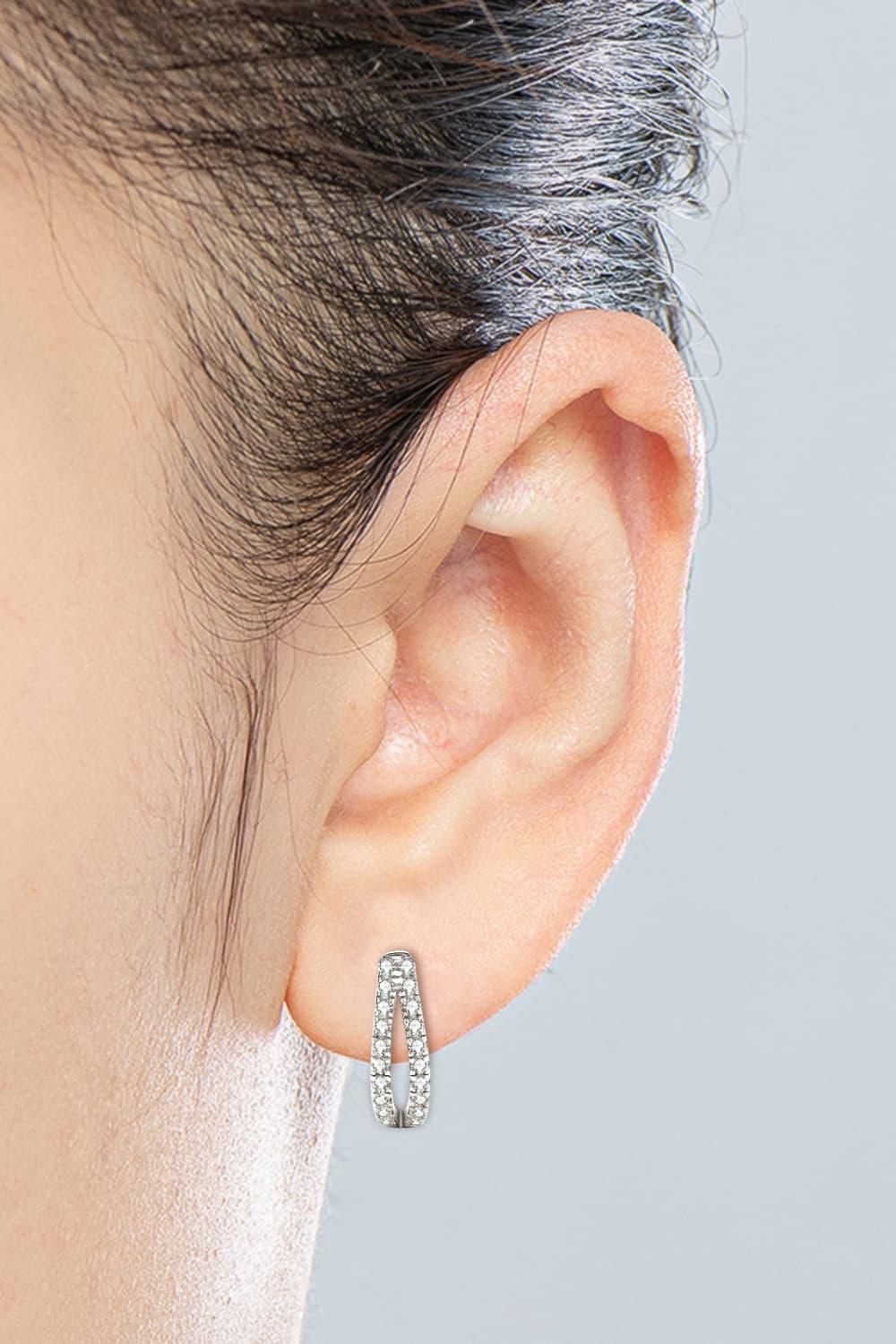 Platinum-Plated Minimalist Moissanite Sterling Earrings - Southern Shores Clothing