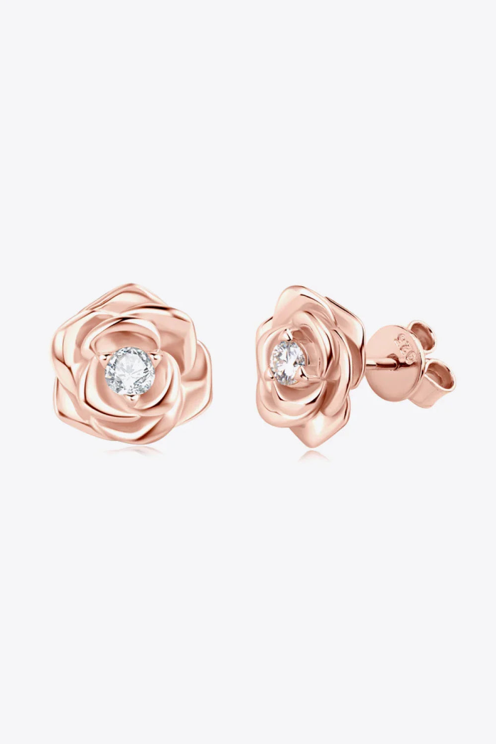 Sterling Silver Moissanite Flower Earrings