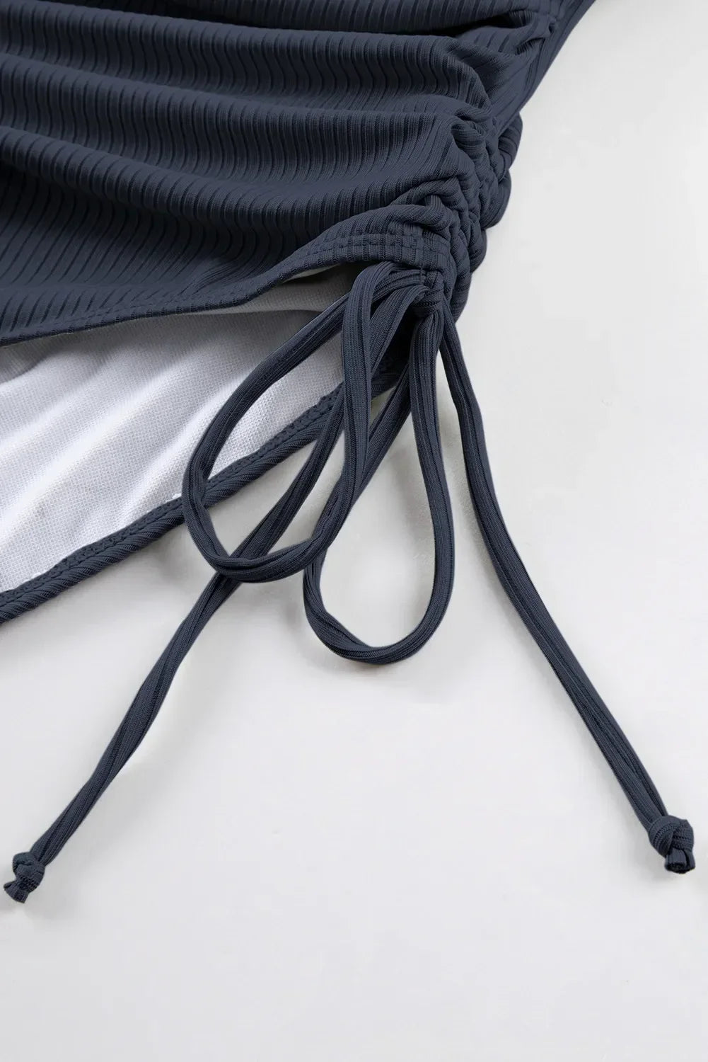 Ribbed Drawstring Cutout One Piece Swimsuit - Southern Shores Clothing