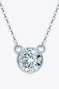 1 Ct Moissanite Sterling Silver Round Pendant Necklace - Southern Shores Clothing