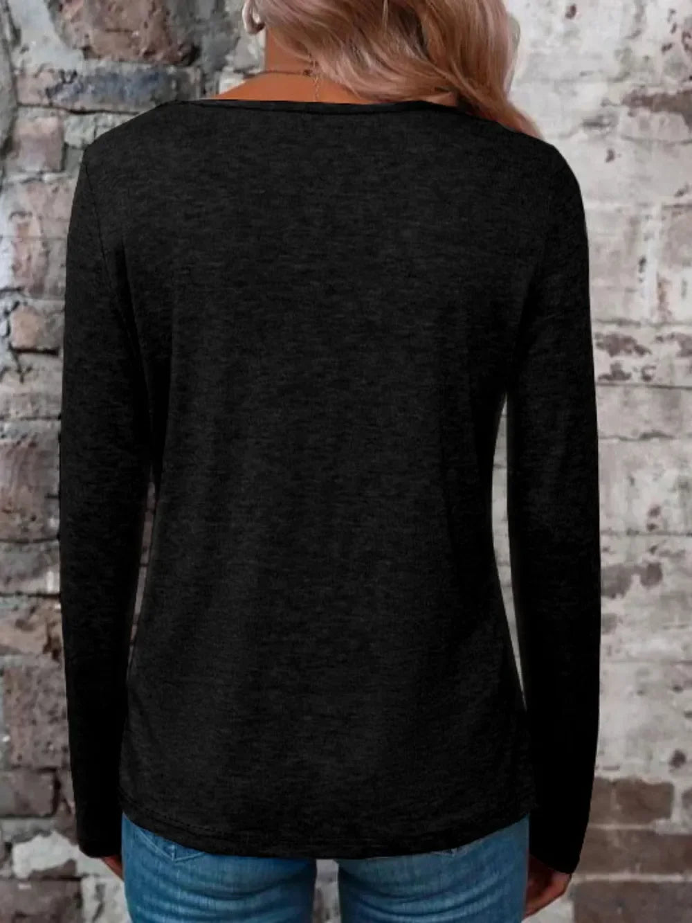 Crisscross V-Neck Long Sleeve T-Shirt - Southern Shores Clothing