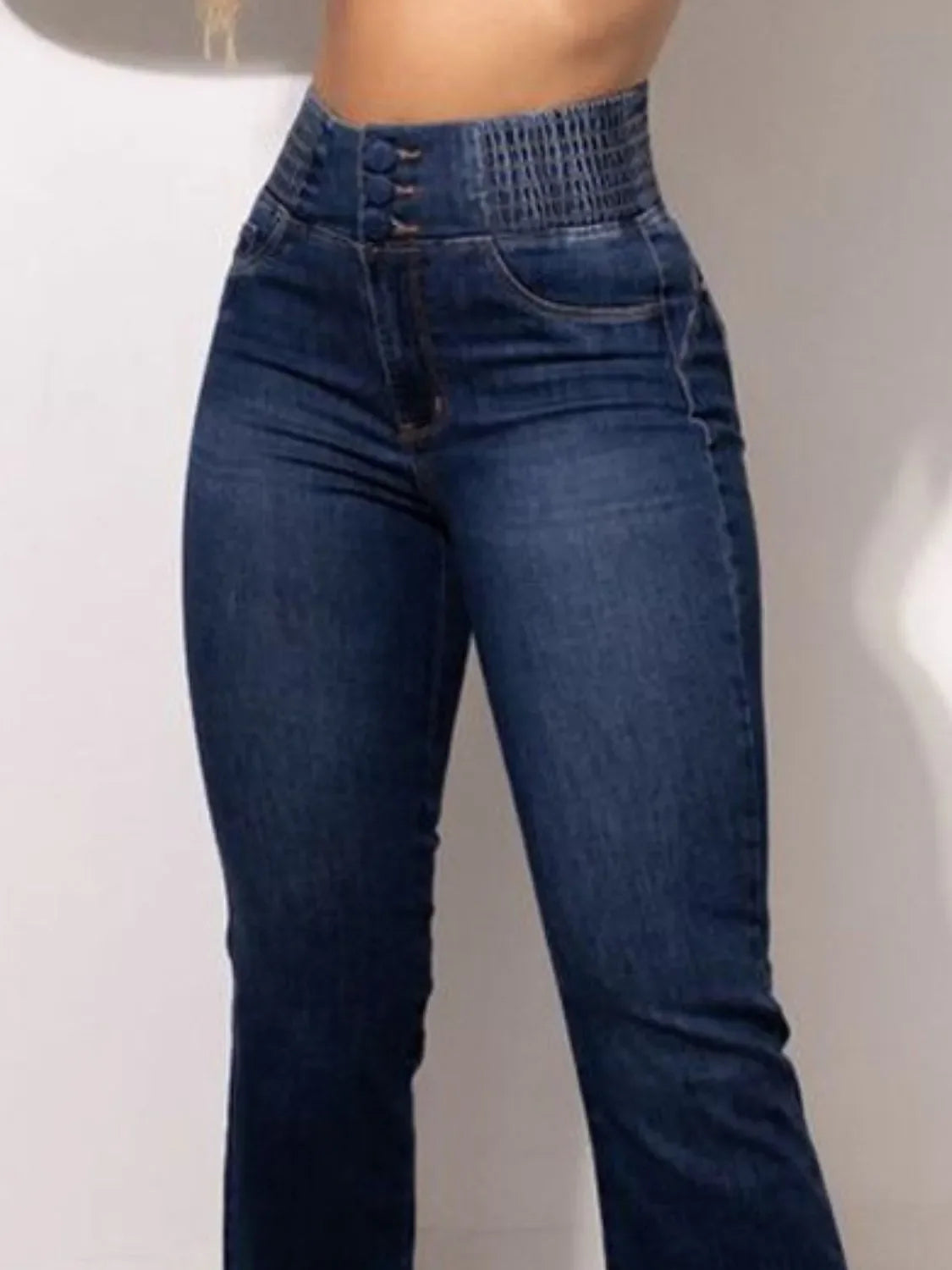 High Rise Bootcut Jeans With Stretch Denim Casual - Southern Shores Clothing