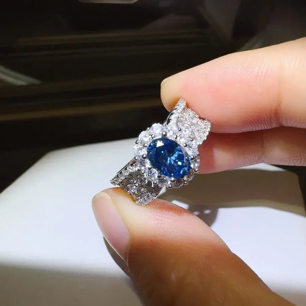 1 Carat Moissanite Zircon Sterling Silver Ring - Southern Shores Clothing