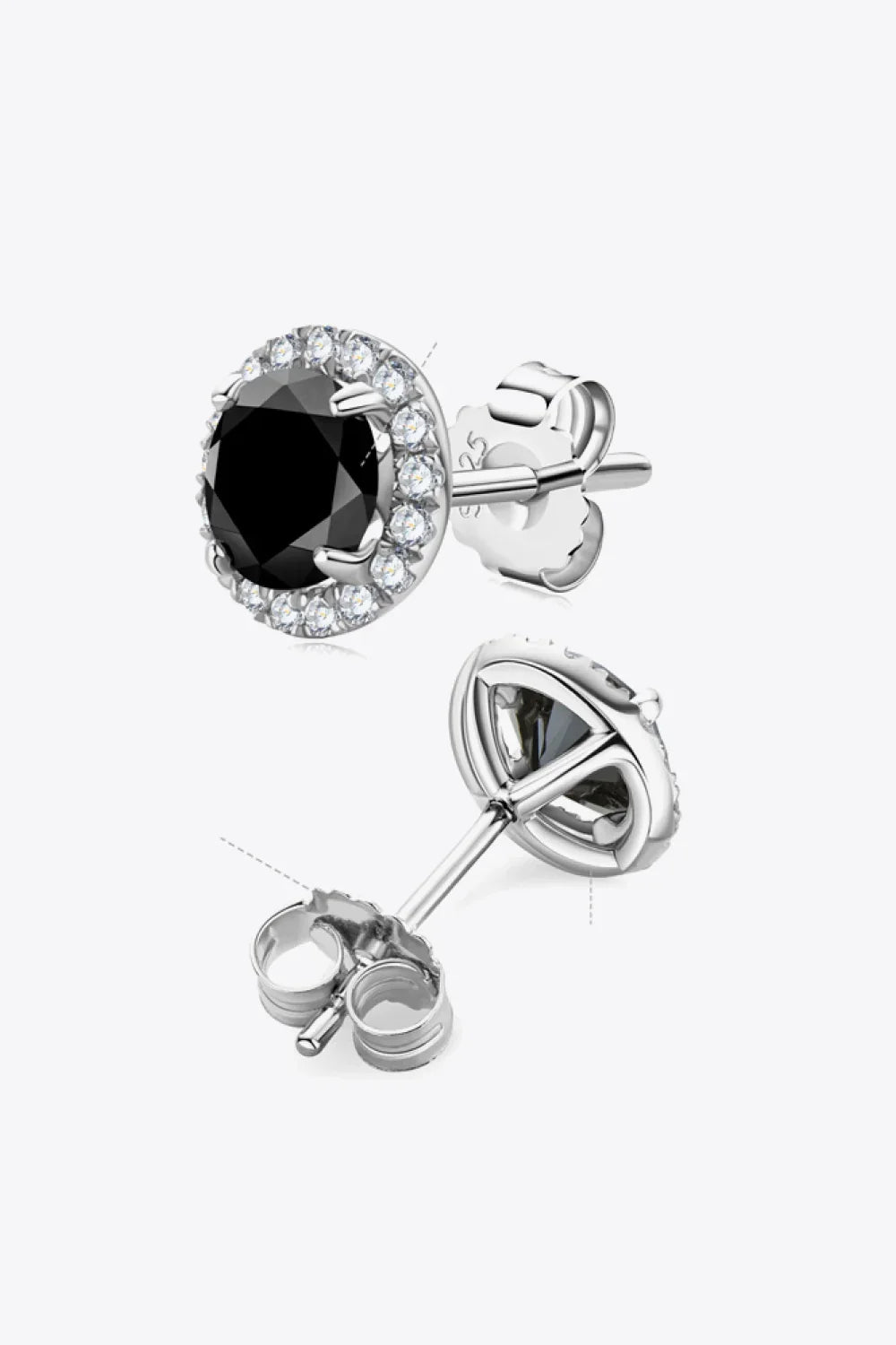 Two-Tone Moissanite Four-Prong Stud Earrings - Southern Shores Clothing