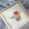 3 Carat Moissanite Halo Ring In Sterling Silver Prong Setting - Southern Shores Clothing