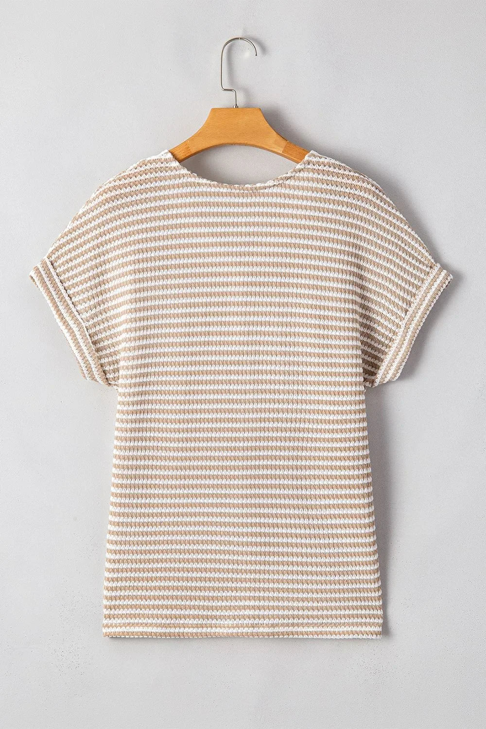 Striped Knit V Neck Button Front T Shirt - Southern Shores Clothing