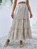 Frill Tiered Printed Skirt Lightweight Summer - Southern Shores Clothing