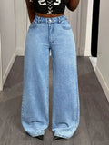 Coastal Good Luck Embroidered Wide Leg Denim Jeans - Southern Shores Clothing