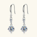 Radiant 2 Carat Moissanite Sterling Silver Earrings - Southern Shores Clothing
