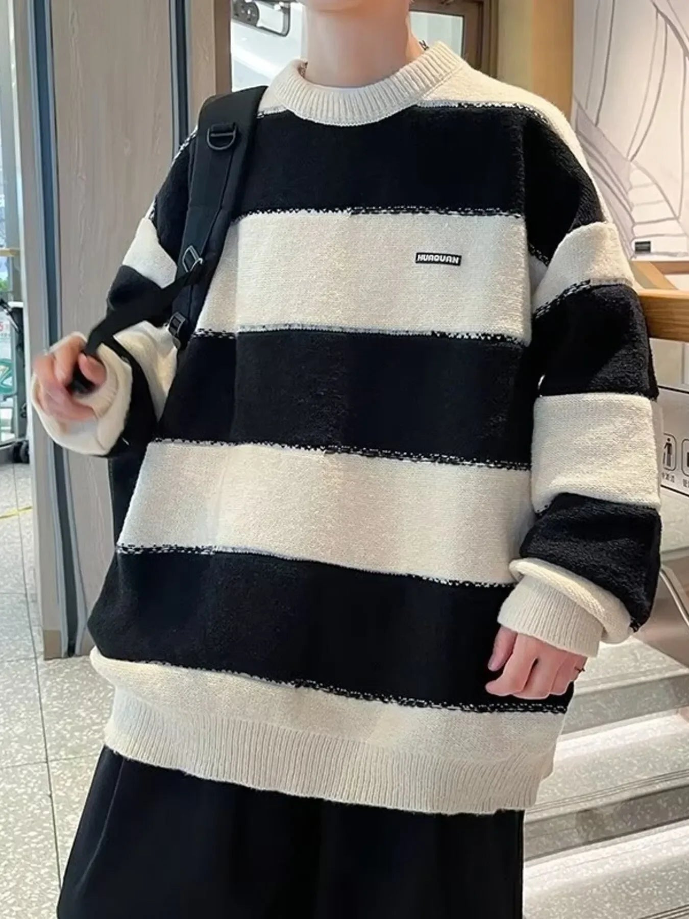 Oversized Stretch Long Sleeve Sweater With Relaxed Fit - Southern Shores Clothing