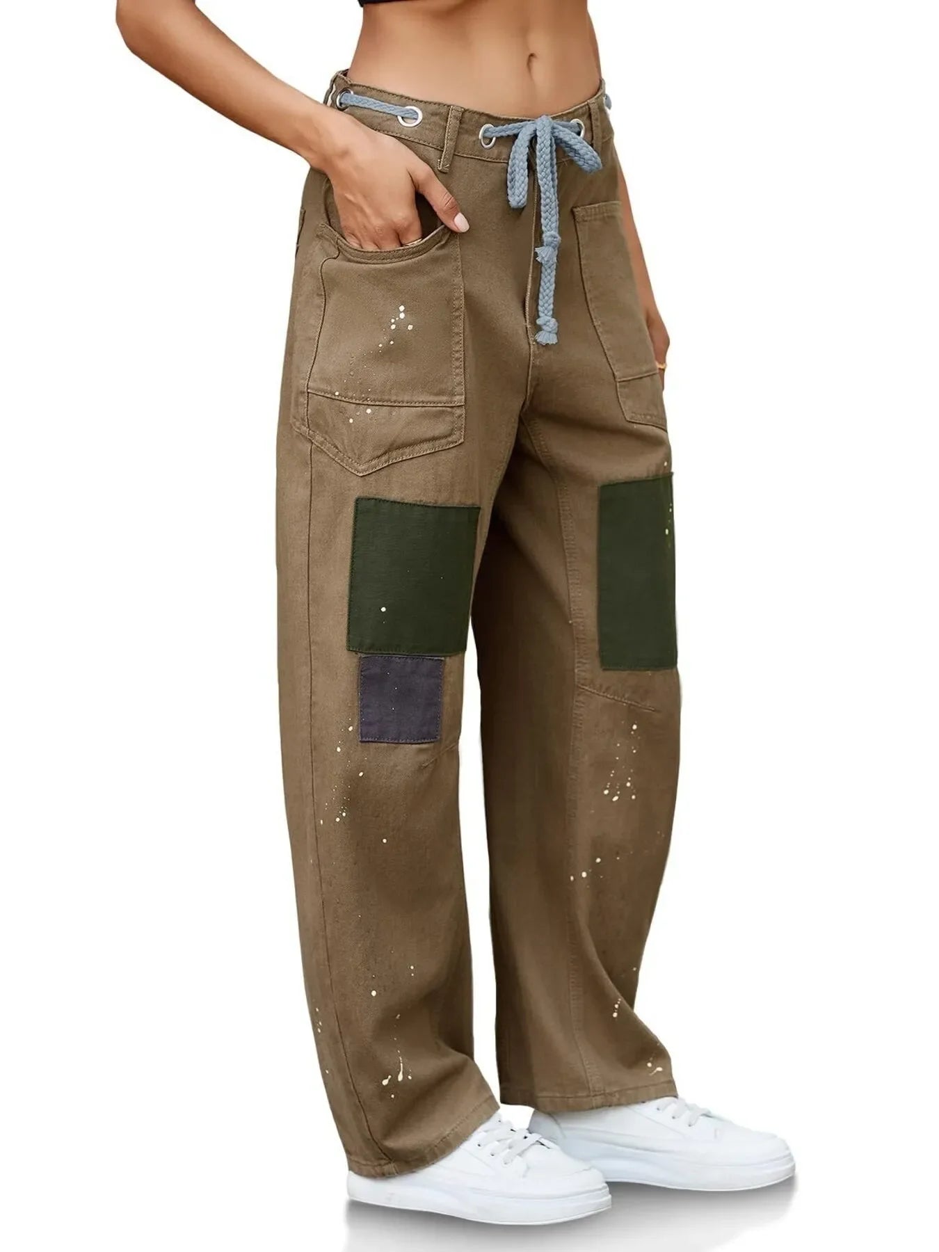 Coastal Washed Wide Leg Jeans With Drawstring - Southern Shores Clothing