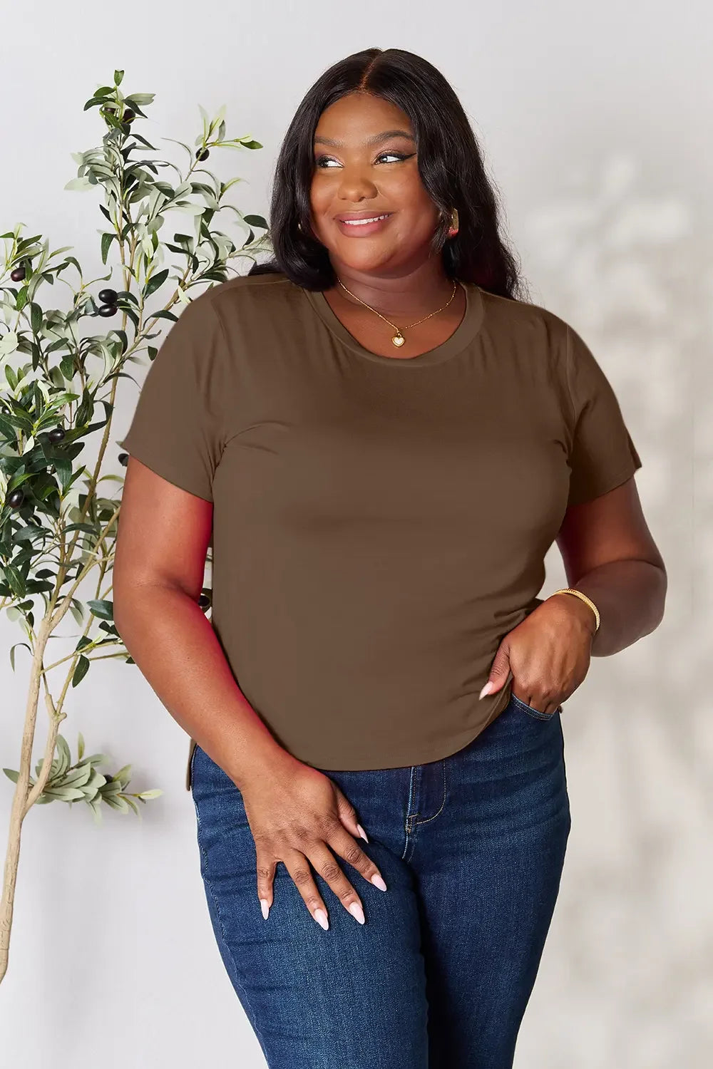 Plus Size Round Neck Short Sleeve T Shirt - Southern Shores Clothing