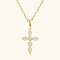 Sterling Silver Moissanite Cross Pendant Necklace - Southern Shores Clothing