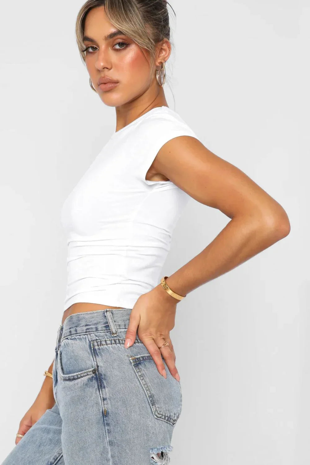 Crewneck Short Sleeve Tee In Lightweight Semi Sheer Fabric - Southern Shores Clothing