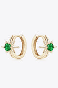 Lab-Grown Emerald Sterling Silver Huggie Earrings - Southern Shores Clothing