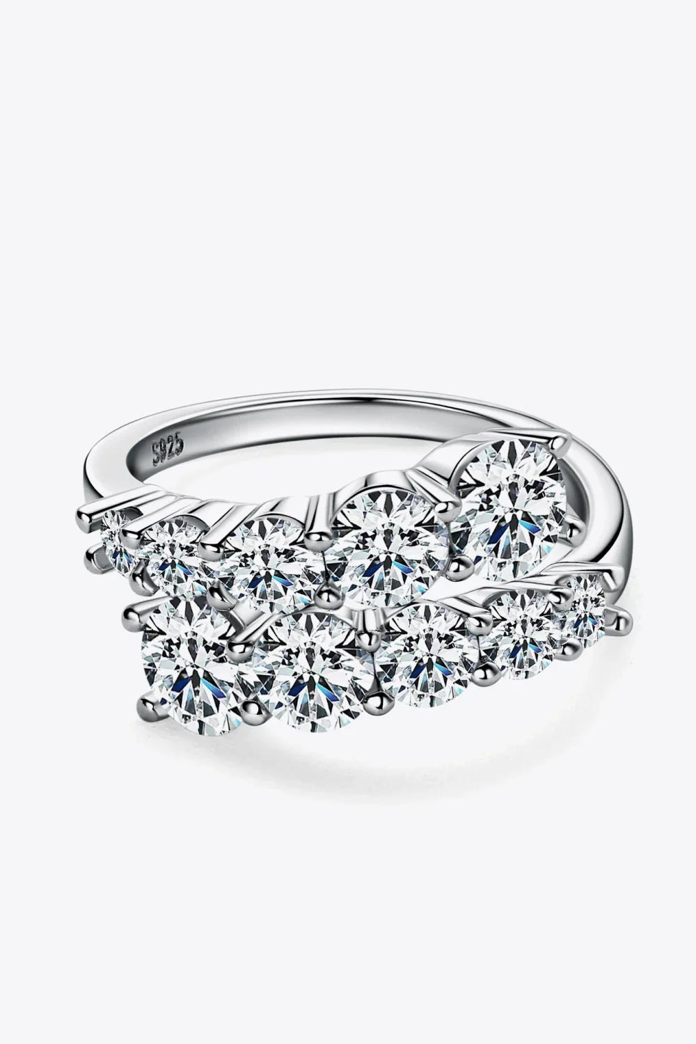 Moissanite Sterling Silver Ring, Minimalist Coastal Design - Southern Shores Clothing