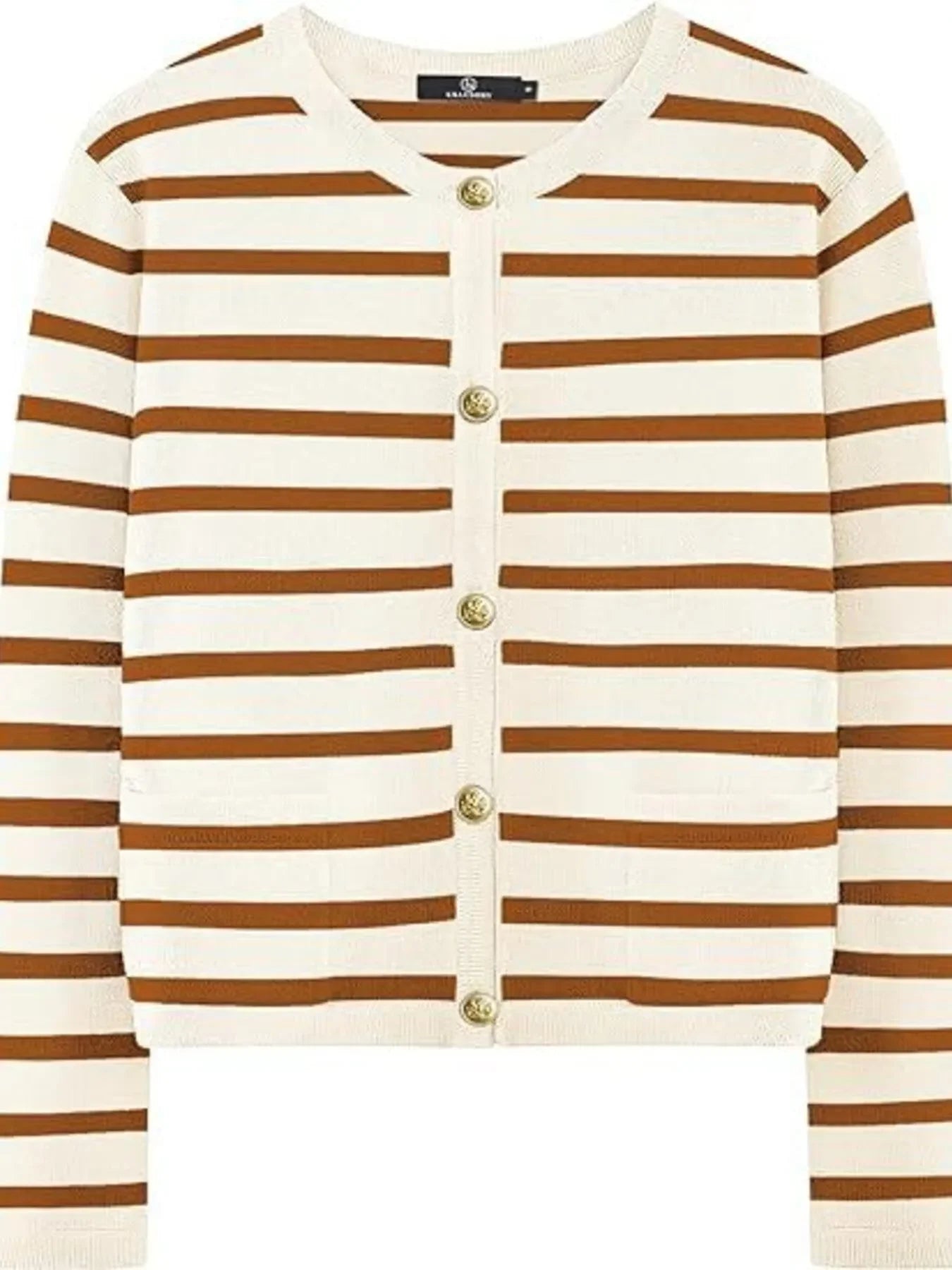 Striped Button-Up Cardigan With Lightweight Knit - Southern Shores Clothing