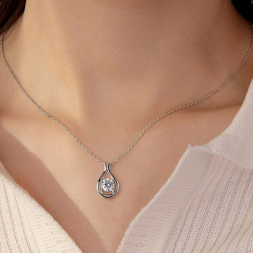 2 Carat Moissanite Gold Plated Sterling Silver Necklace - Southern Shores Clothing