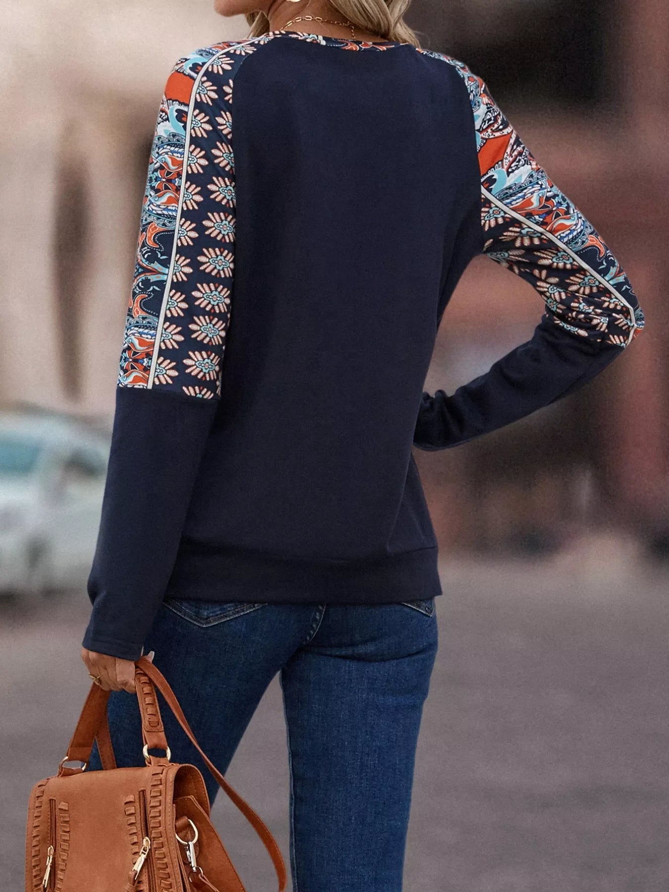Printed Raglan Sleeve Round Neck T Shirt For Casual Wear - Southern Shores Clothing