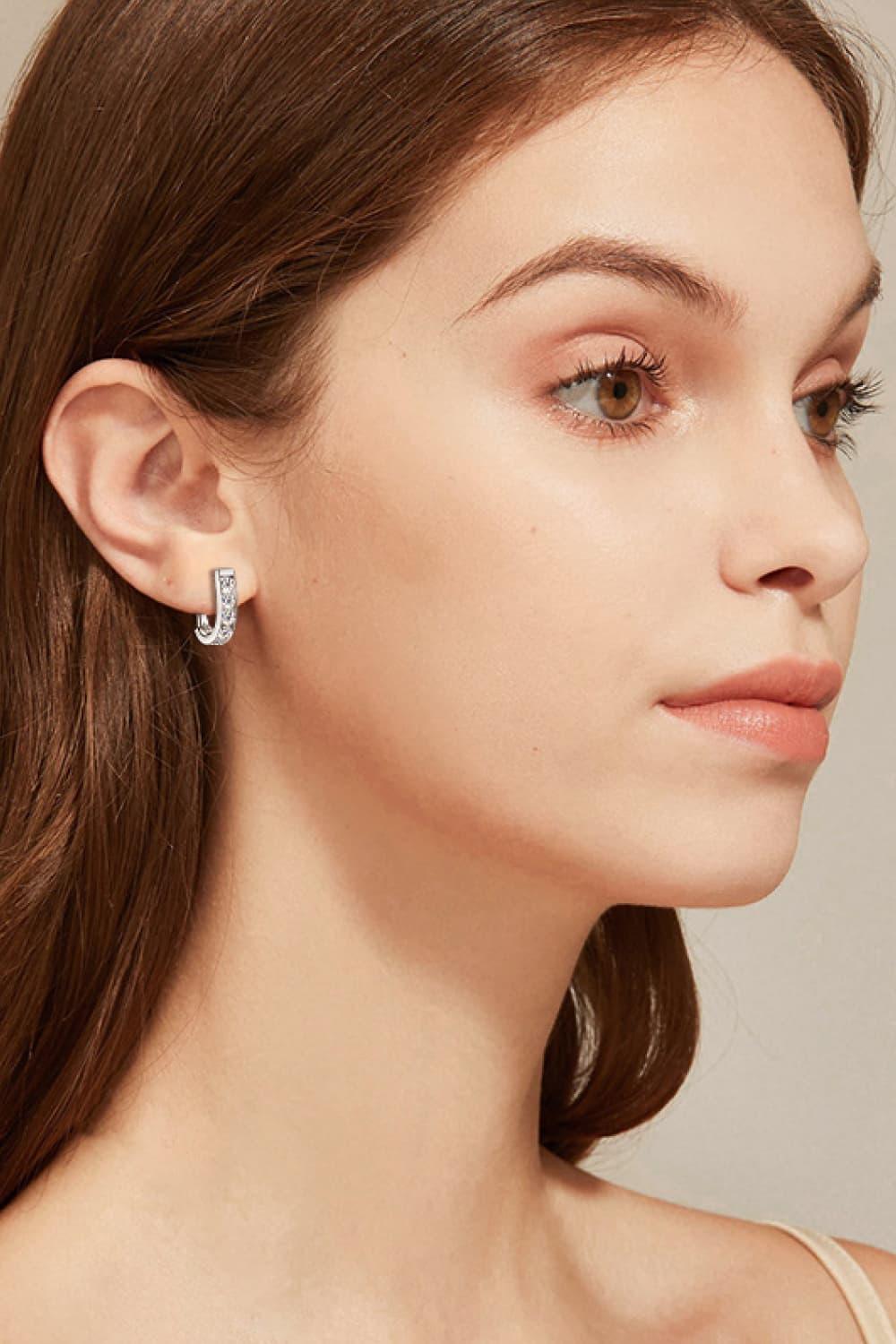 Moissanite Platinum-Plated Sterling Silver Earrings - Southern Shores Clothing