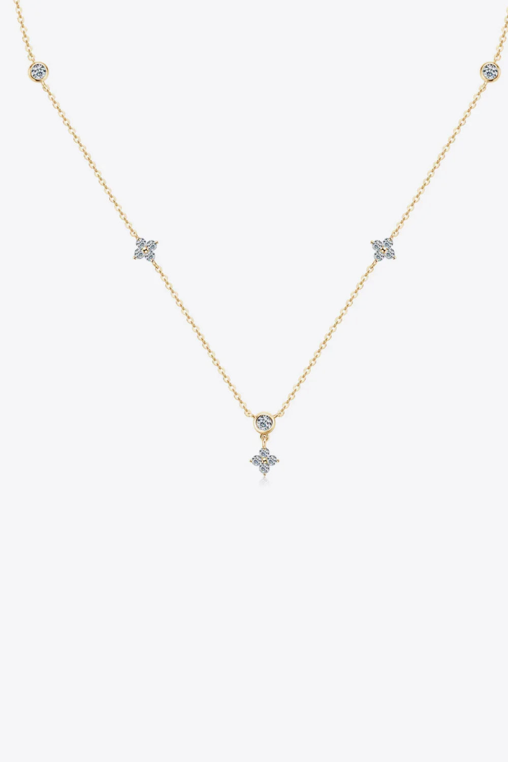 0.9-Carat Moissanite Sterling Silver Necklace 15.7-Inch Chain - Southern Shores Clothing