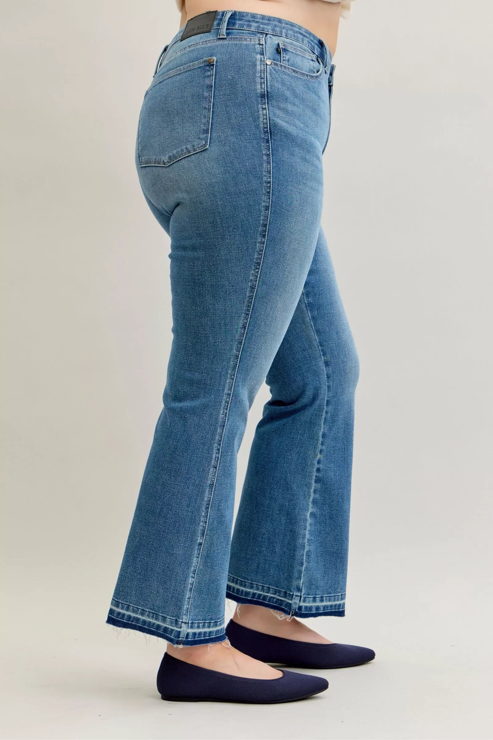 Plus Size Mid Rise Slim Bootcut Jeans With Tummy Control - Southern Shores Clothing