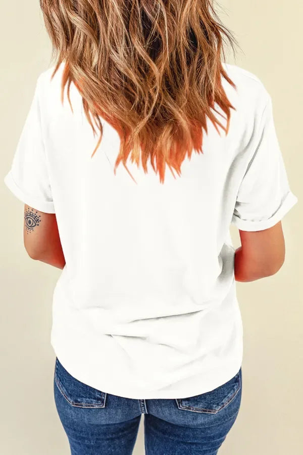Sequin Strawberry Crew Neck Short Sleeve T Shirt - Southern Shores Clothing