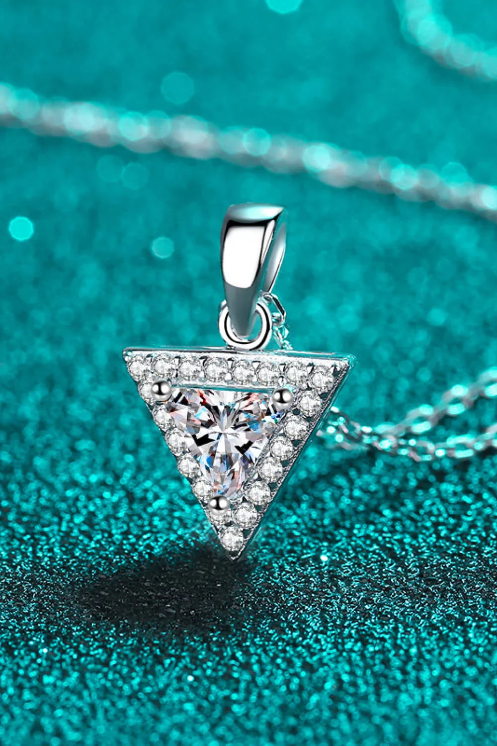 Minimalist Sterling Triangle Moissanite Pendant - Southern Shores Clothing