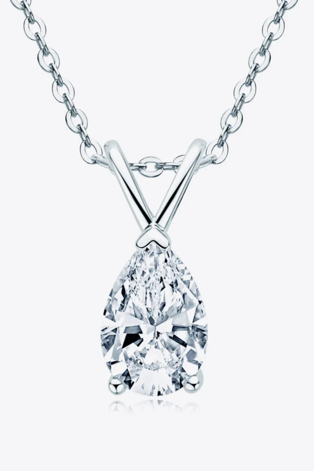 1.5 Carat Moissanite Teardrop Necklace Sterling Silver - Southern Shores Clothing