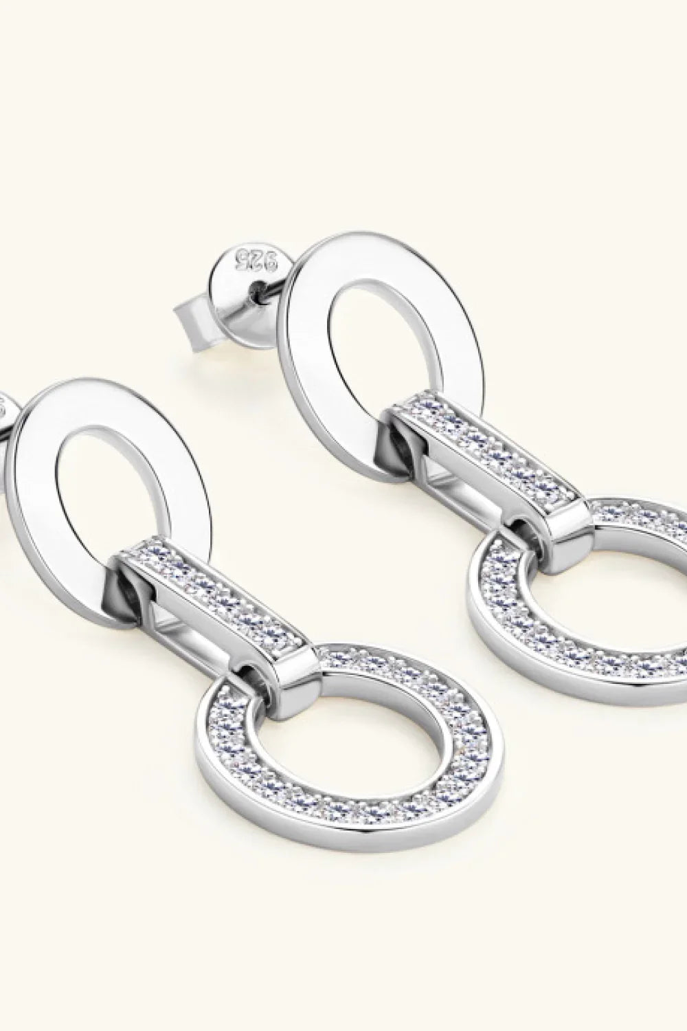 Platinum Plated Moissanite Sterling Silver Earrings - Southern Shores Clothing