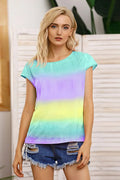Tie-Dye Round Neck Short Sleeve T Shirt With Relaxed Fit - Southern Shores Clothing