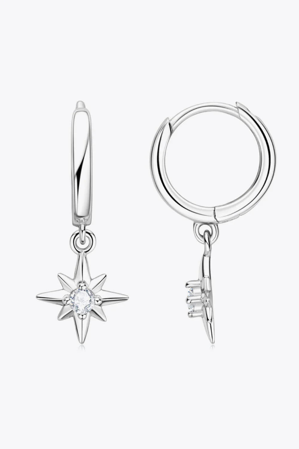 Moissanite Star Drop Earrings In Sterling Silver - Southern Shores Clothing