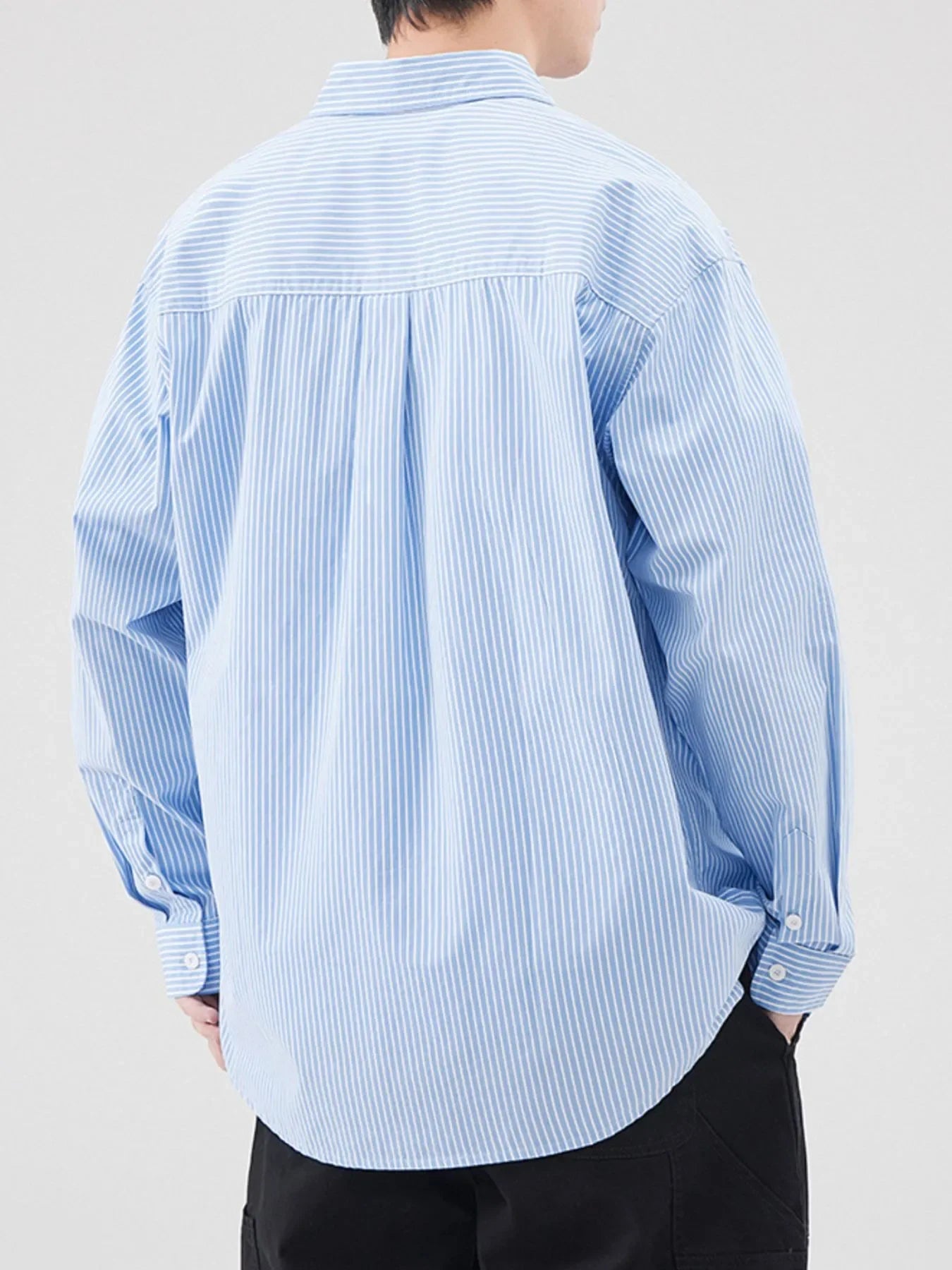 Plus Size Striped Button Up Shirt Oversized - Southern Shores Clothing