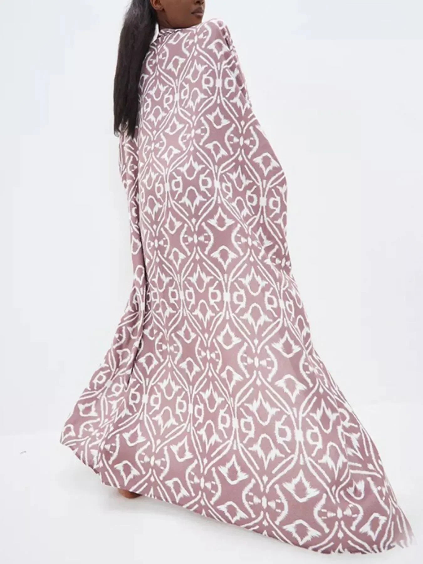 Geometric Print Surplice Swimwear Cover Up Dress One Size - Southern Shores Clothing